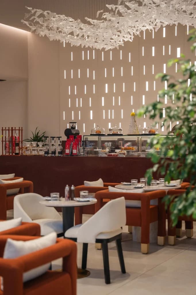 Chocoberry flagship cafe interior with contemporary dining ambience